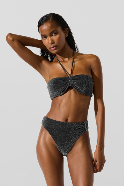 FÜRDŐRUHA KARL LAGERFELD SIGNATURE LUREX HALTER BANDEAU - Kép 1