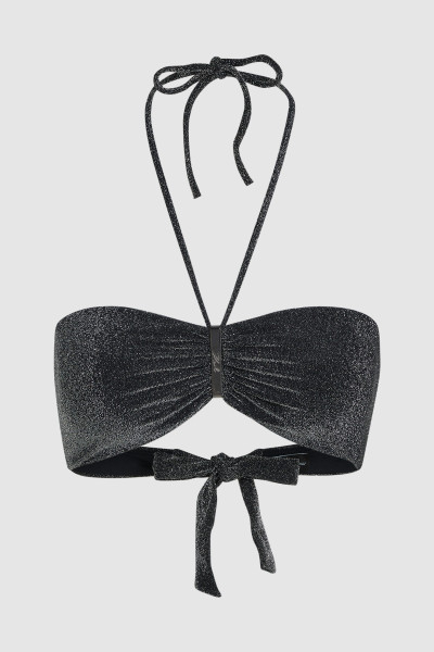 FÜRDŐRUHA KARL LAGERFELD SIGNATURE LUREX HALTER BANDEAU - Kép 5