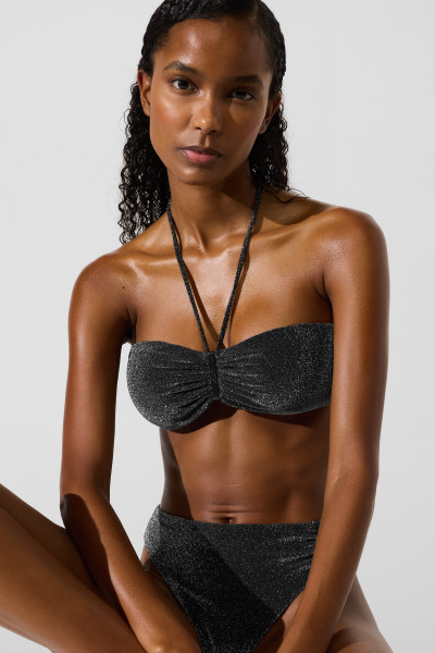 FÜRDŐRUHA KARL LAGERFELD SIGNATURE LUREX HALTER BANDEAU - Kép 3