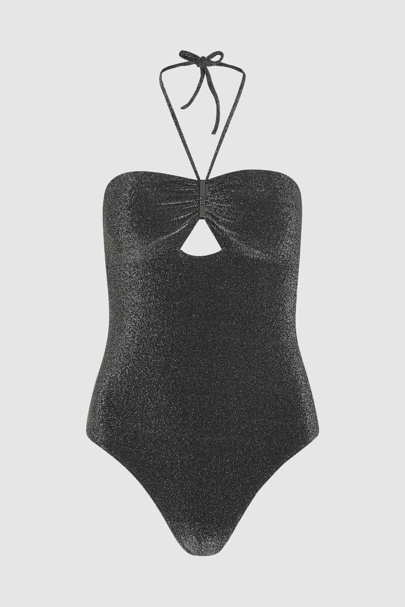 Plavky Karl Lagerfeld Signature Lurex Cheeky Ss Black Lurex