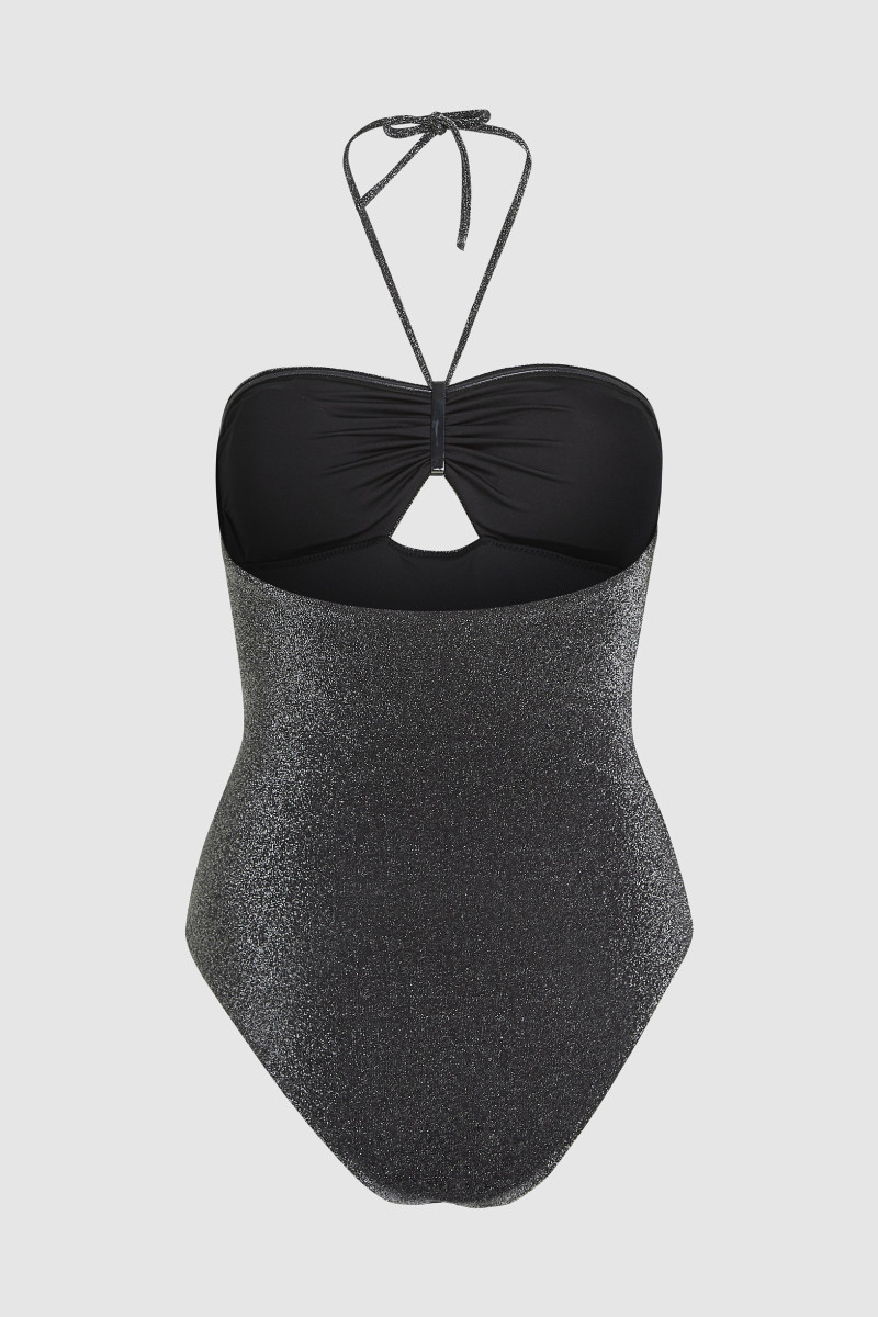 Plavky Karl Lagerfeld Signature Lurex Cheeky Ss Black Lurex