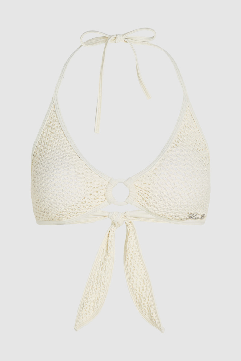 Plavky Karl Lagerfeld Crochet Triangle Top W Ring Cannoli Cream