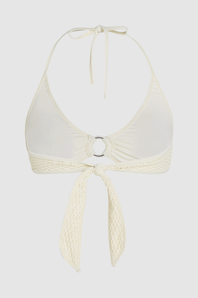 Plavky Karl Lagerfeld Crochet Triangle Top W Ring Cannoli Cream