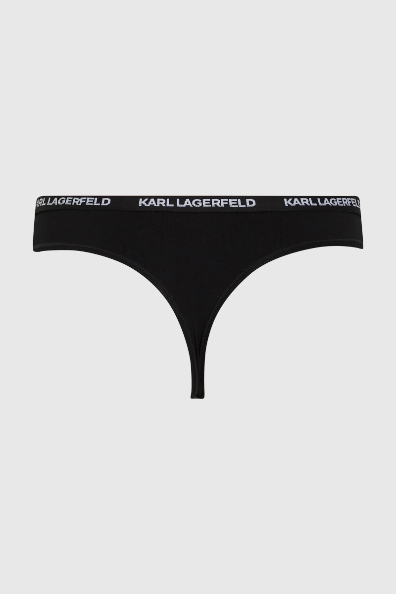 Spodná Bielizeň Karl Lagerfeld Logo Thong Black/White/Grey