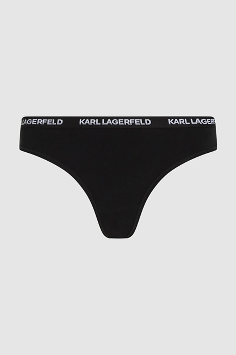 Spodná Bielizeň Karl Lagerfeld Logo Thong Black/White/Grey