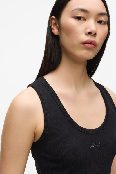 TOP KARL LAGERFELD ESSENTIAL LOGO COMMERCIAL TANK - Fotografie č. 4