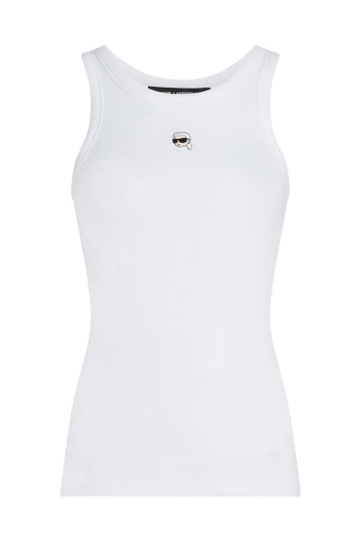 TOP KARL LAGERFELD IKON RIBBED TANK TOP - Kép 5