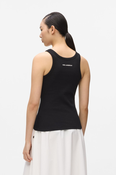 TOP KARL LAGERFELD IKON RIBBED TANK TOP - Kép 3