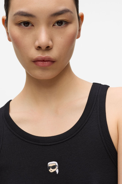 TOP KARL LAGERFELD IKON RIBBED TANK TOP - Kép 4