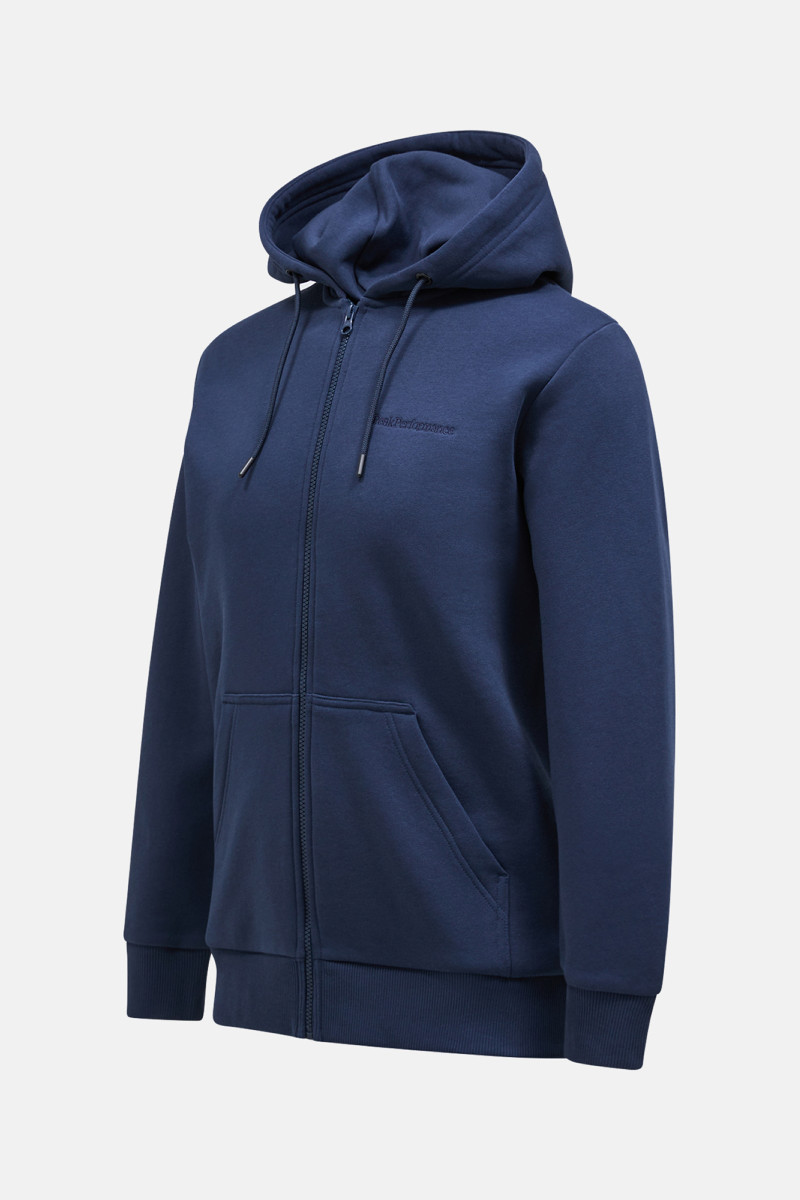 Mikina Peak Performance Original Small Logo Zip Hood Men Blue Shadow