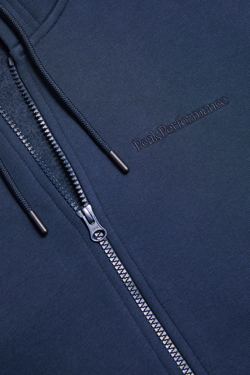 Mikina Peak Performance Original Small Logo Zip Hood Men Blue Shadow