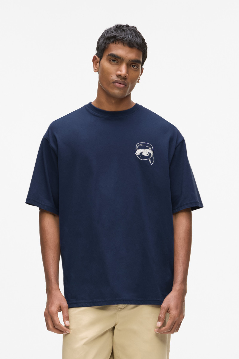 Póló Karl Lagerfeld Big Ikon T-Shirt Medieval Blue