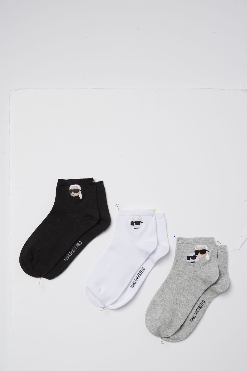 Zokni Karl Lagerfeld Ikon Short Socks Black/White/Grey