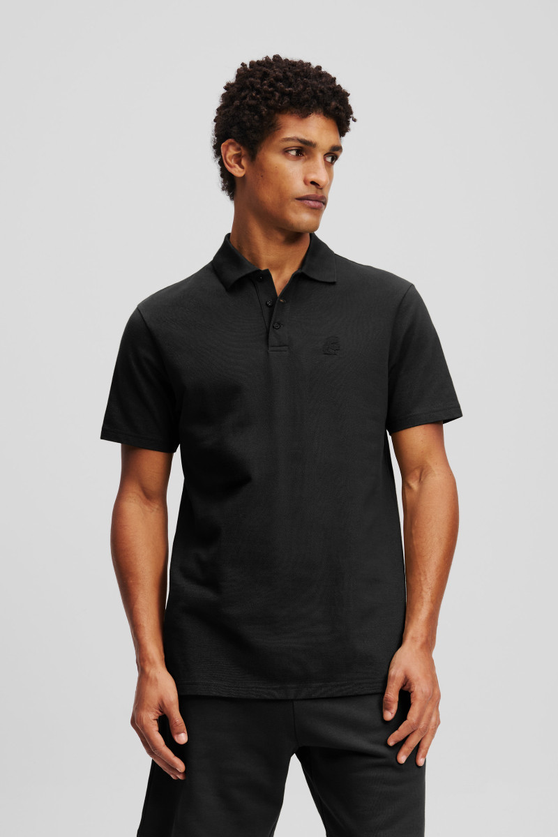 Póló Karl Lagerfeld Kameo Logo Pique Polo Black