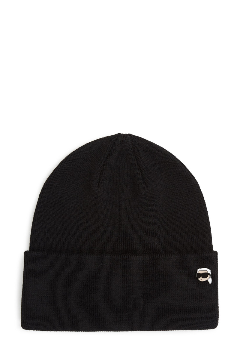 Sapka Karl Lagerfeld Ikon Pin Beanie Black