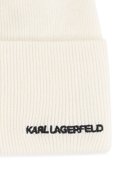 SAPKA KARL LAGERFELD IKON CHOUPETTE PIN BEANIE - Kép 4