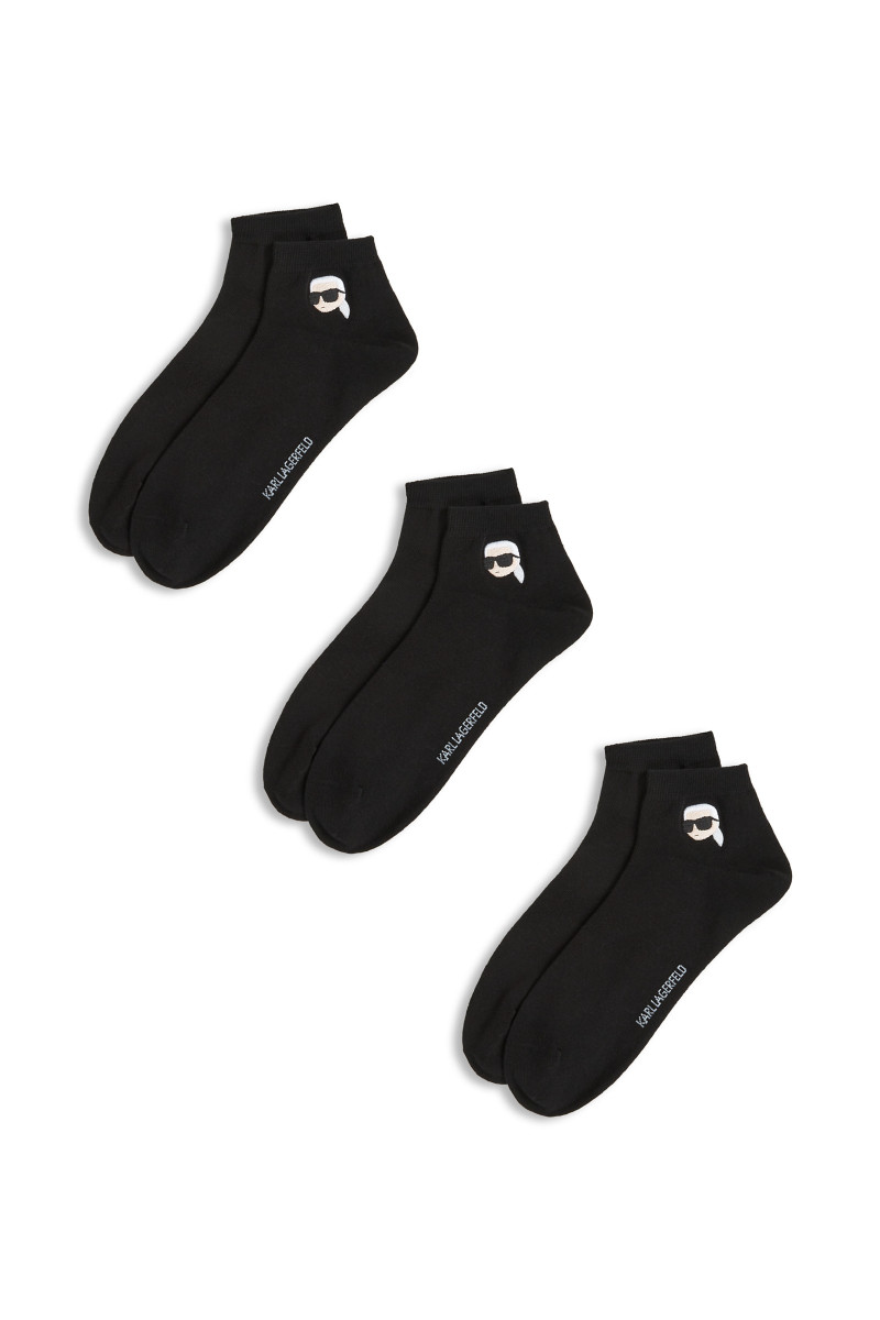 Zokni Karl Lagerfeld Ikon Sneaker Sock 3Pk Black