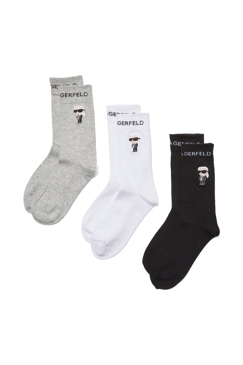 Zokni Karl Lagerfeld K/Ikon Sock 3P Black/White/Grey