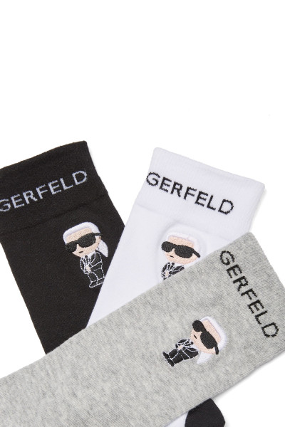 ZOKNI KARL LAGERFELD K/IKON SOCK 3P - Kép 3