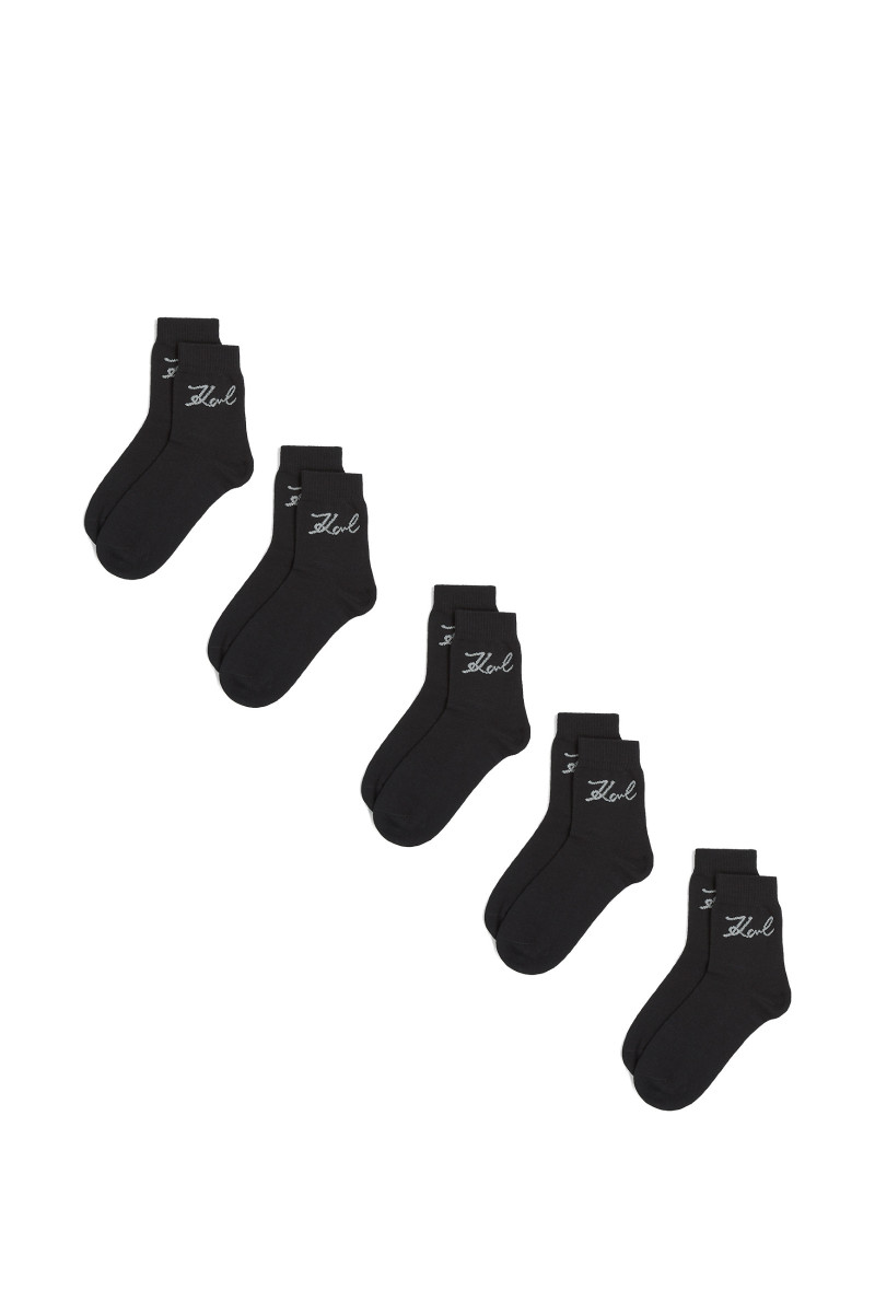 Zokni Karl Lagerfeld K/Signature Logo Sock 5P Black