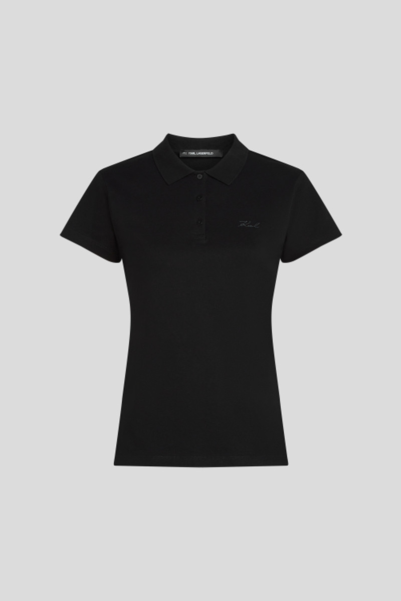 Póló Karl Lagerfeld Essential Pique Polo Black