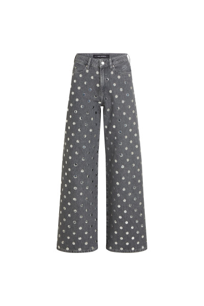 FARMER KARL LAGERFELD STUD DETAIL DENIM PANTS - Kép 1