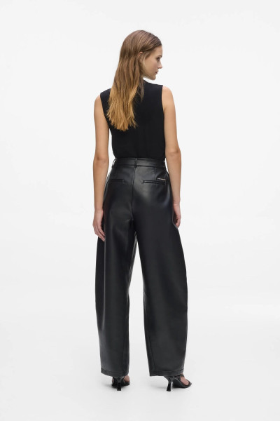 NADRÁG KARL LAGERFELD FAUX LEATHER BARREL PANTS - Kép 2
