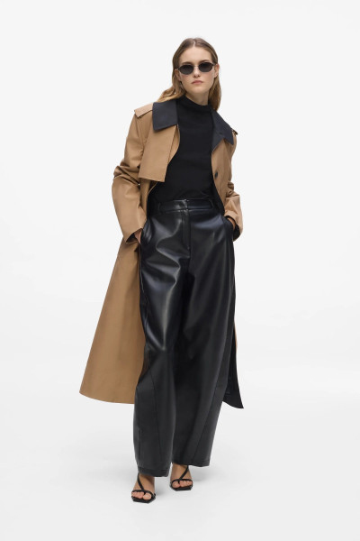 NADRÁG KARL LAGERFELD FAUX LEATHER BARREL PANTS - Kép 3