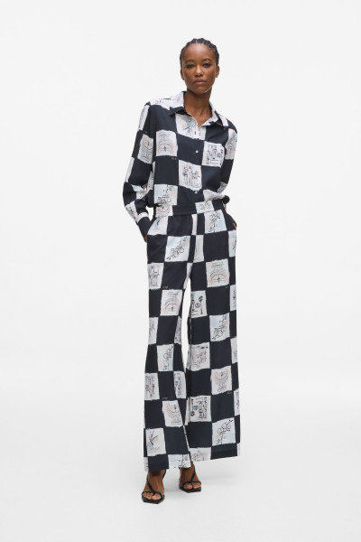 NADRÁG KARL LAGERFELD PRINTED FLUID PANTS - Kép 1