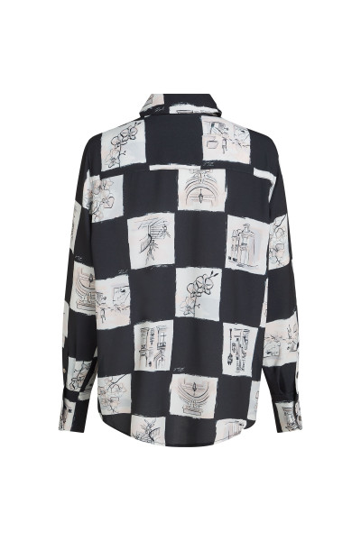 BLÚZ KARL LAGERFELD PRINTED FLUID BLOUSE - Kép 6
