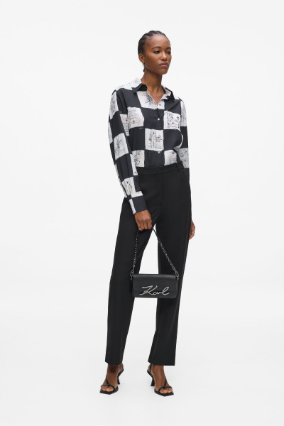 BLÚZ KARL LAGERFELD PRINTED FLUID BLOUSE - Kép 3