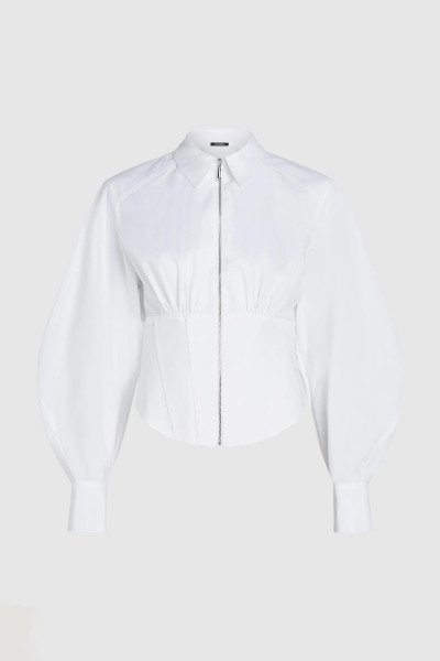BLÚZ KARL LAGERFELD CORSET POPLIN SHIRT - Kép 5