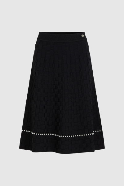 SZOKNYA KARL LAGERFELD PEARL DETAIL KNIT SKIRT - Kép 5
