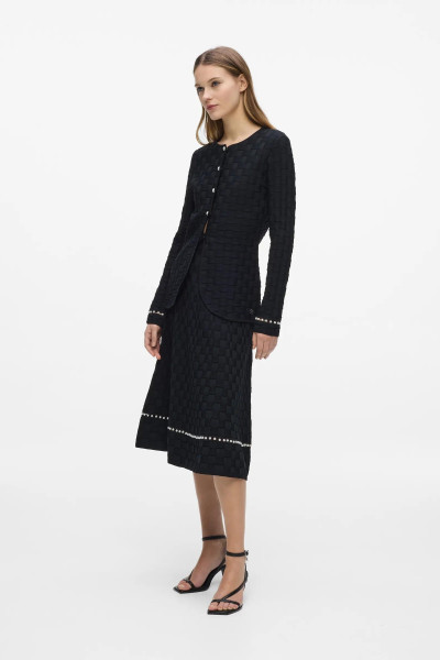 SZOKNYA KARL LAGERFELD PEARL DETAIL KNIT SKIRT - Kép 3