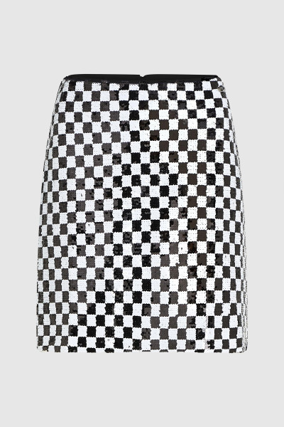 SZOKNYA KARL LAGERFELD CHECKERBOARD SEQUIN SKIRT - Kép 5