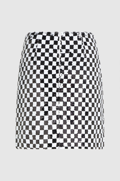 SZOKNYA KARL LAGERFELD CHECKERBOARD SEQUIN SKIRT - Kép 6