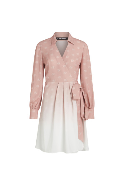 RUHA KARL LAGERFELD PRINTED FLUID WRAP DRESS - Kép 5