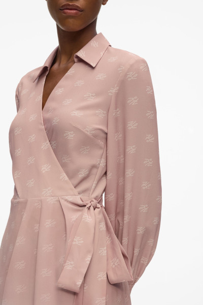 RUHA KARL LAGERFELD PRINTED FLUID WRAP DRESS - Kép 4
