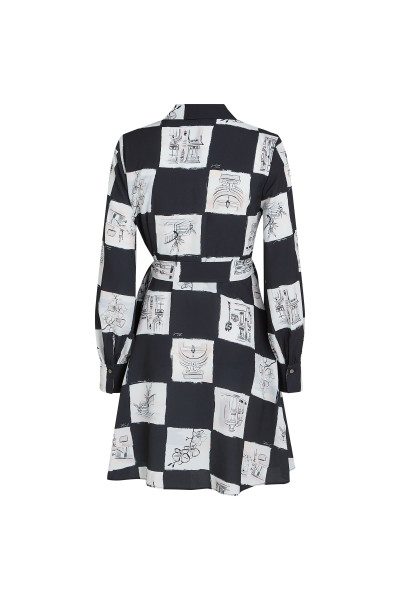 RUHA KARL LAGERFELD PRINTED FLUID WRAP DRESS - Kép 2
