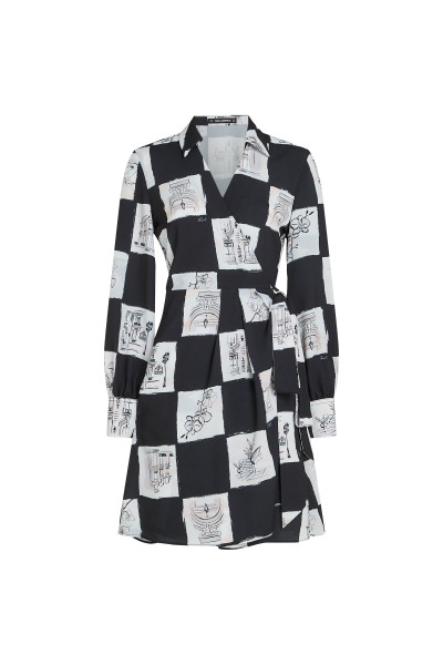 RUHA KARL LAGERFELD PRINTED FLUID WRAP DRESS - Kép 1