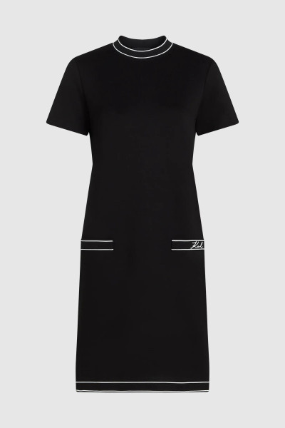 RUHA KARL LAGERFELD LOGO JERSEY DRESS - Kép 5