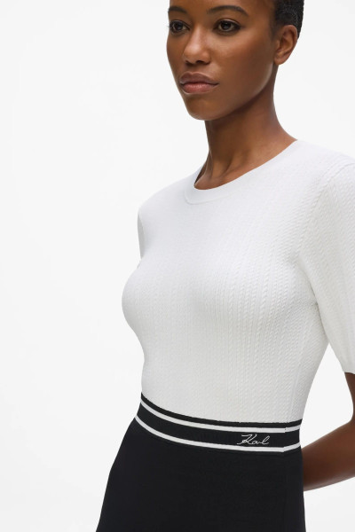 RUHA KARL LAGERFELD LOGO KNIT DRESS - Kép 4