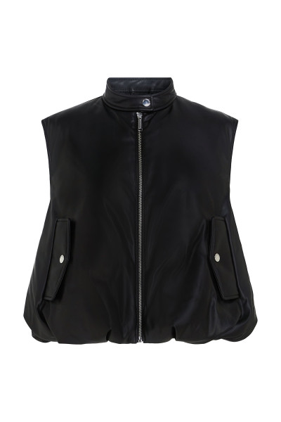 MELLÉNY KARL LAGERFELD FAUX LEATHER GILET - Kép 1