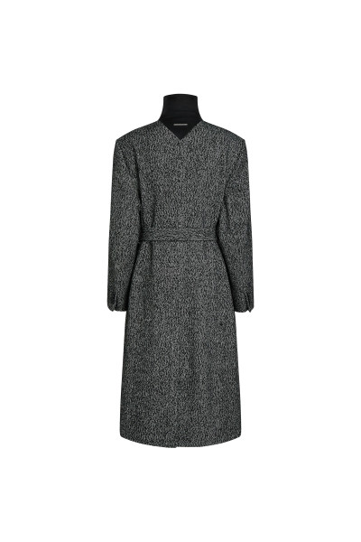 KABÁT KARL LAGERFELD FAUX LEATHER TRIMMED COAT - Fotografia č. 2