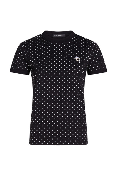 PÓLÓ KARL LAGERFELD IKON SMALL AOP SLIM T-SHIRT - Kép 1