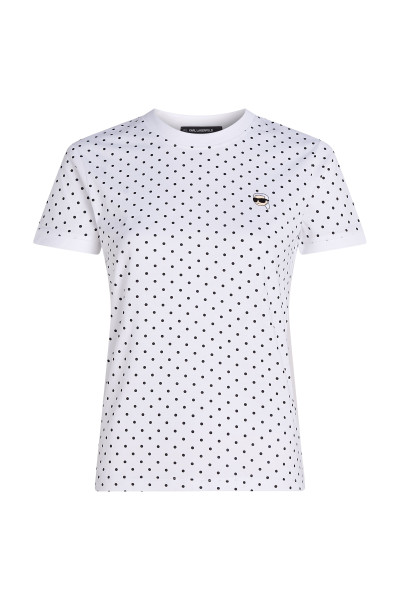 PÓLÓ KARL LAGERFELD IKON SMALL AOP SLIM T-SHIRT - Kép 1