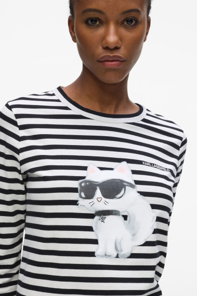 PÓLÓ KARL LAGERFELD IKON AQUARELLE C LSLV TOP - Kép 4