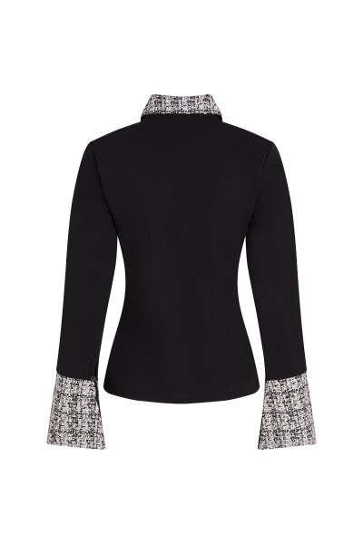 TRIČKO KARL LAGERFELD LONG SLEEVE FABRIC MIX POLO - Fotografia č. 6