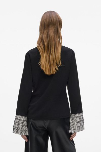 TRIČKO KARL LAGERFELD LONG SLEEVE FABRIC MIX POLO - Fotografia č. 2