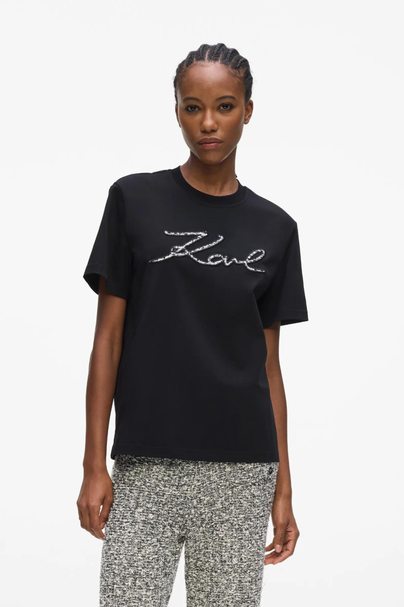 Póló Karl Lagerfeld Karl Boucle T-Shirt Black